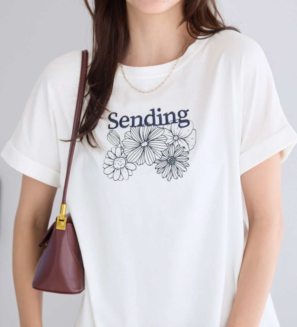 ヴィオラ エ ヴィオラ Viola e Viola 大人の華やかプリントチュニックTシャツ （フラワー） フラワー