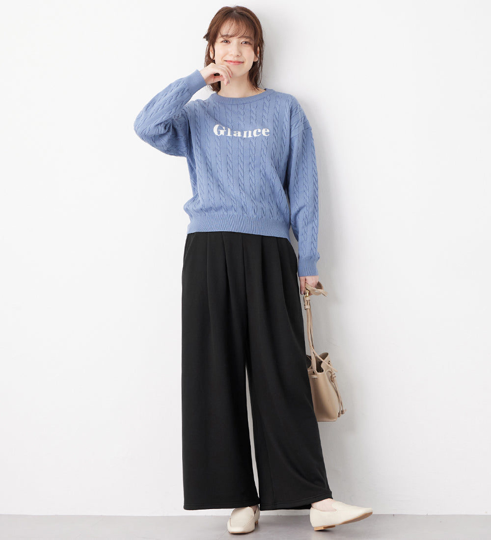 【蓄熱保温】裏ファー美脚ワイドパンツ
