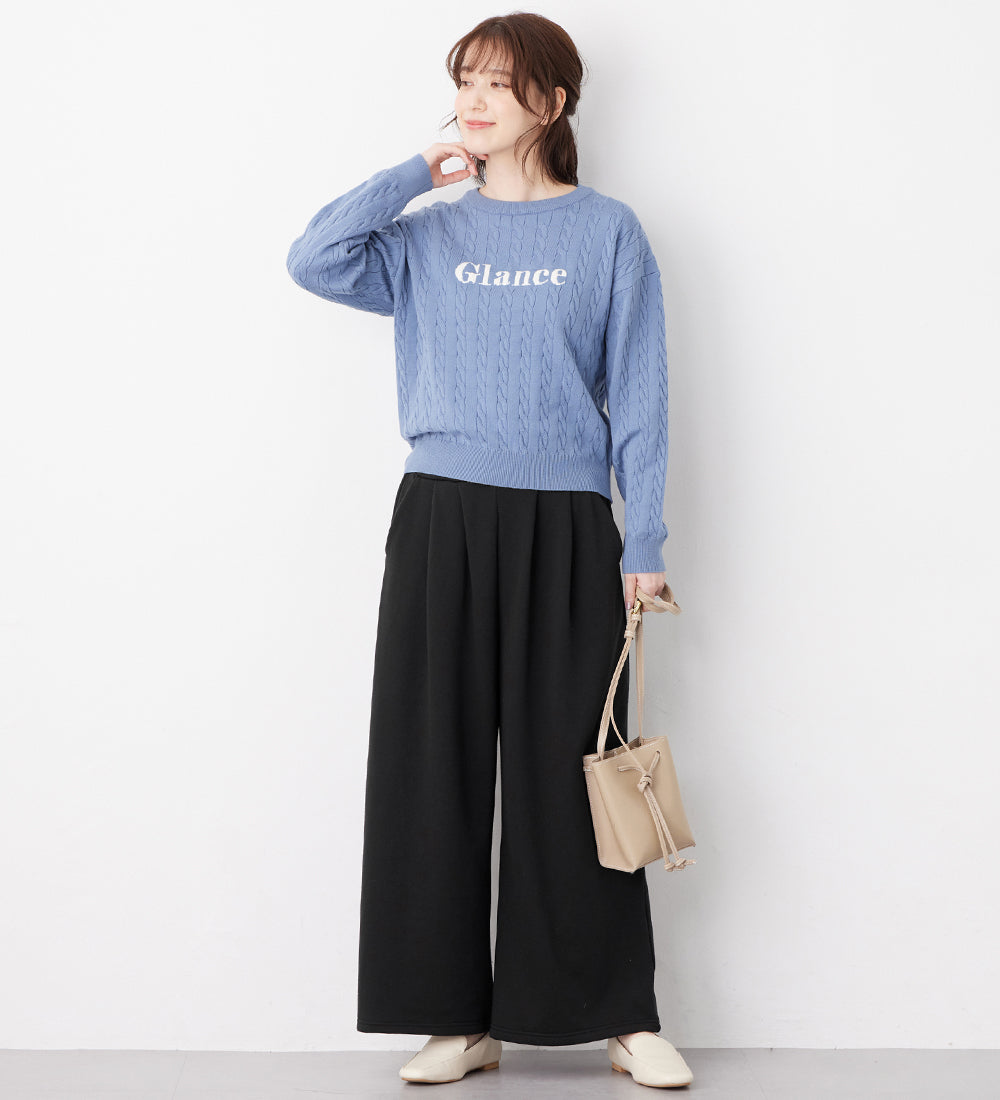 【蓄熱保温】裏ファー美脚ワイドパンツ