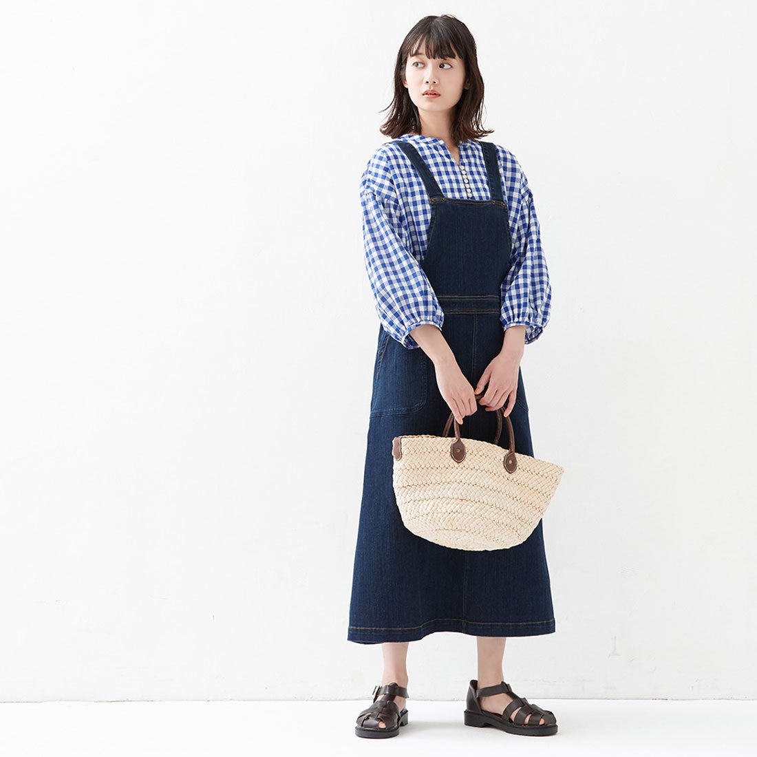 ヴィオラ エ ヴィオラ Viola e Viola 多ボタンバルーン袖ゆるブラウス （ブルー系） ブルー系