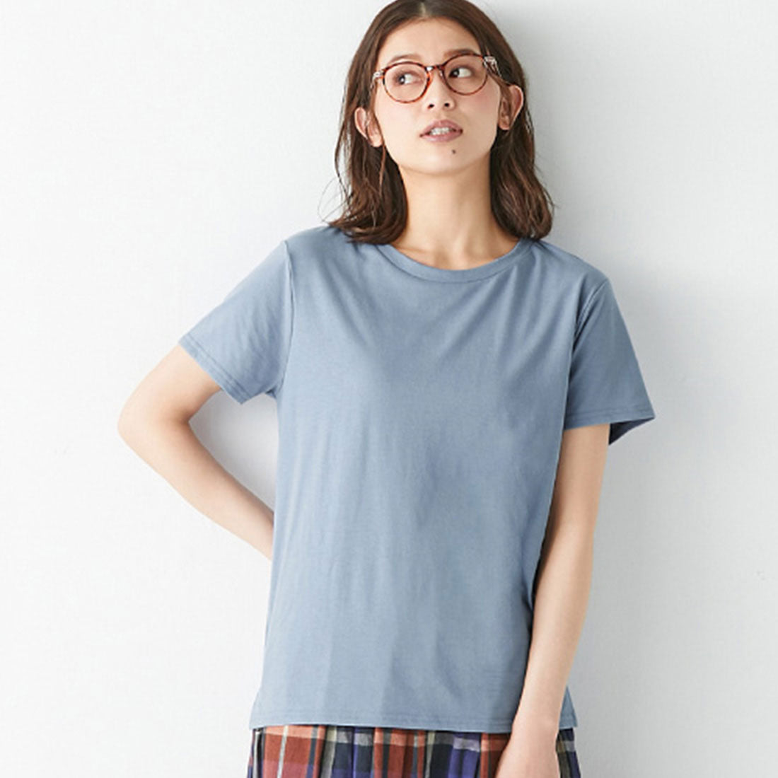 【リンネル７月号掲載】【動画】【５つの機能付】毎日着たい！クルーネックＴシャツ,ラベンダーブルー