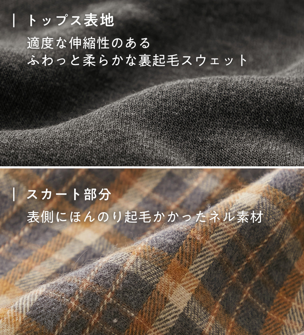 ヴィオラ エ ヴィオラ Viola e Viola 楽ちんコーデ裏起毛ドッキングワンピ