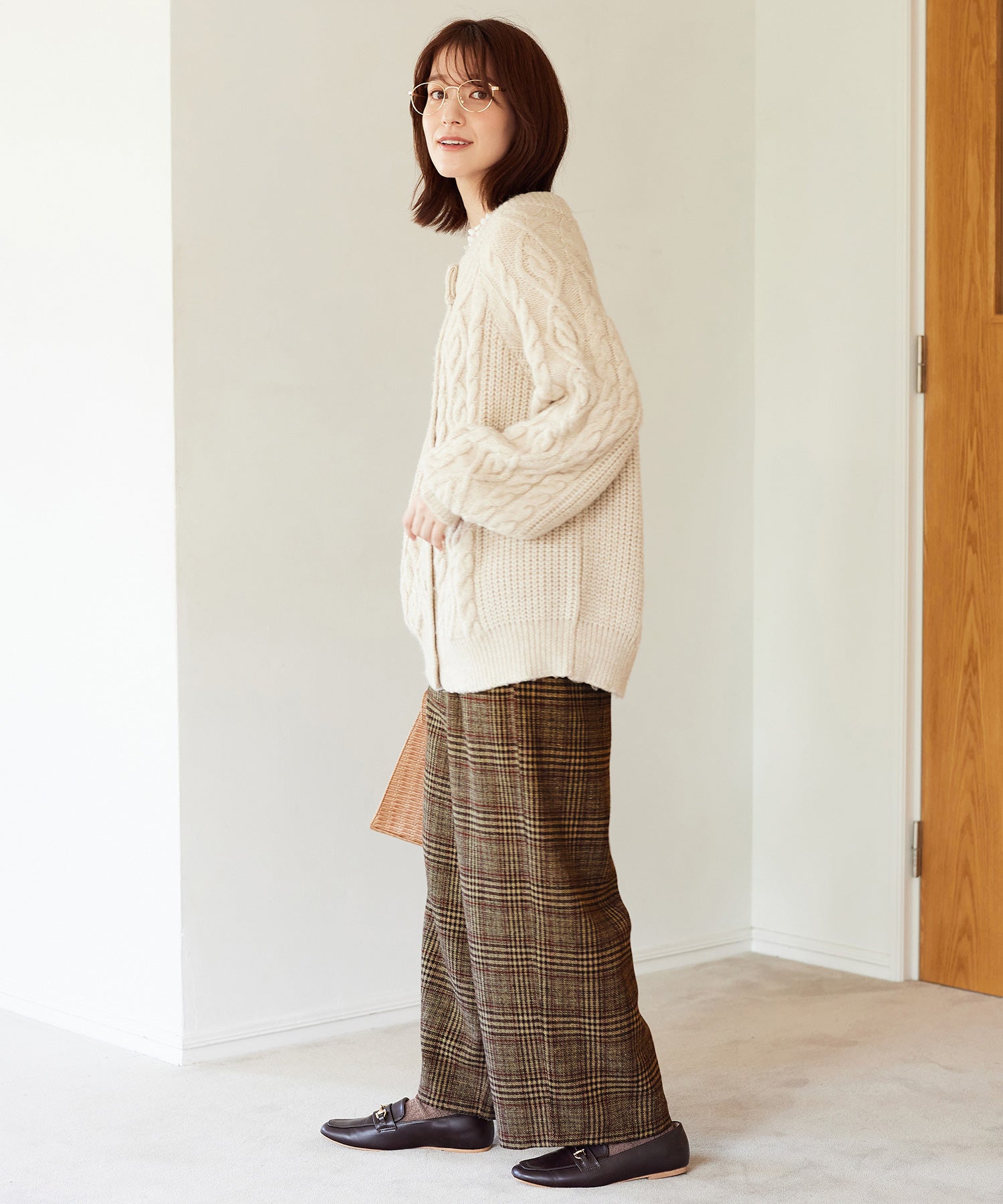 Viola e Viola Loose Straight Check Pants