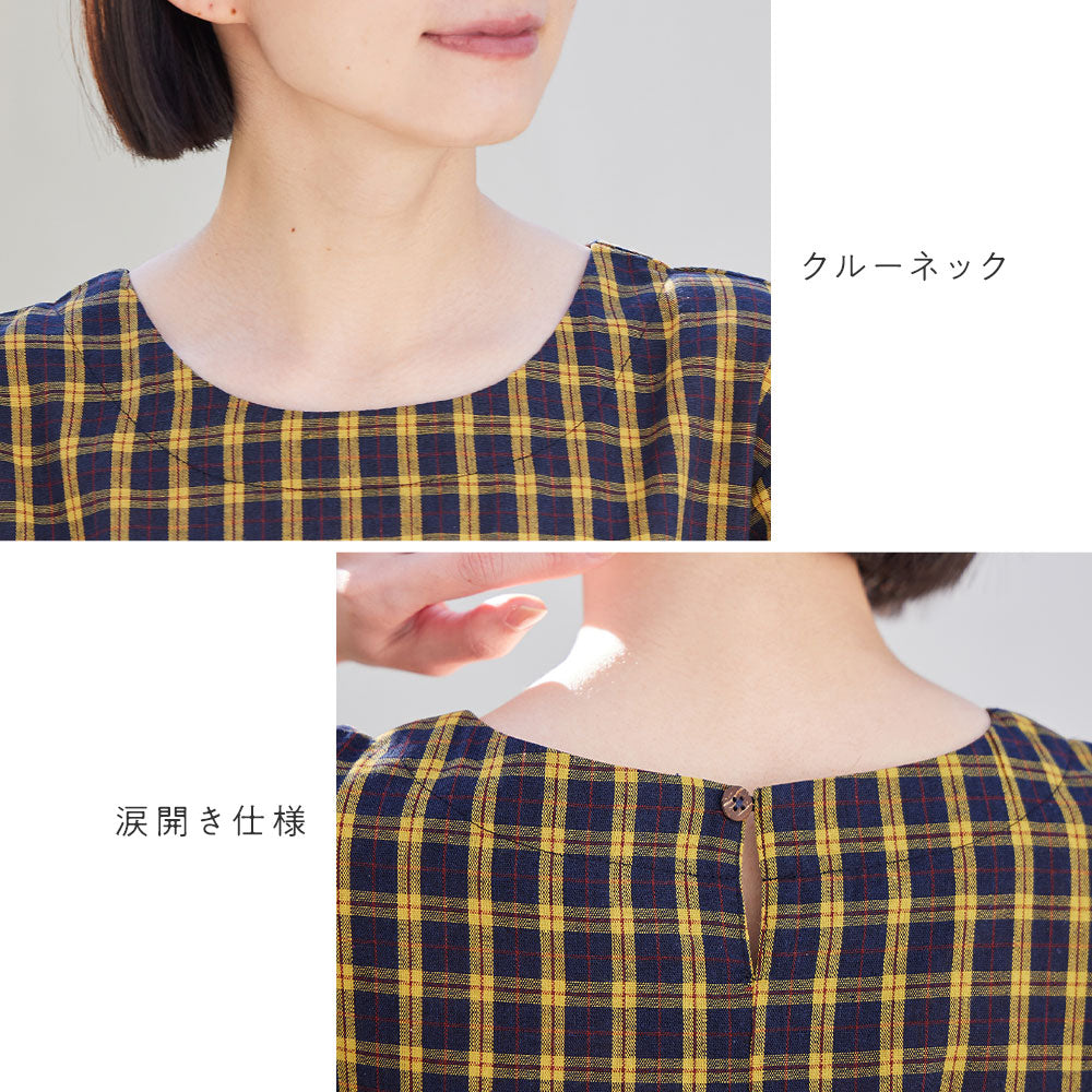 ヴィオラ エ ヴィオラ Viola e Viola ゆるっとタック切替デザインワンピース （レッドチェック） レッドチェック