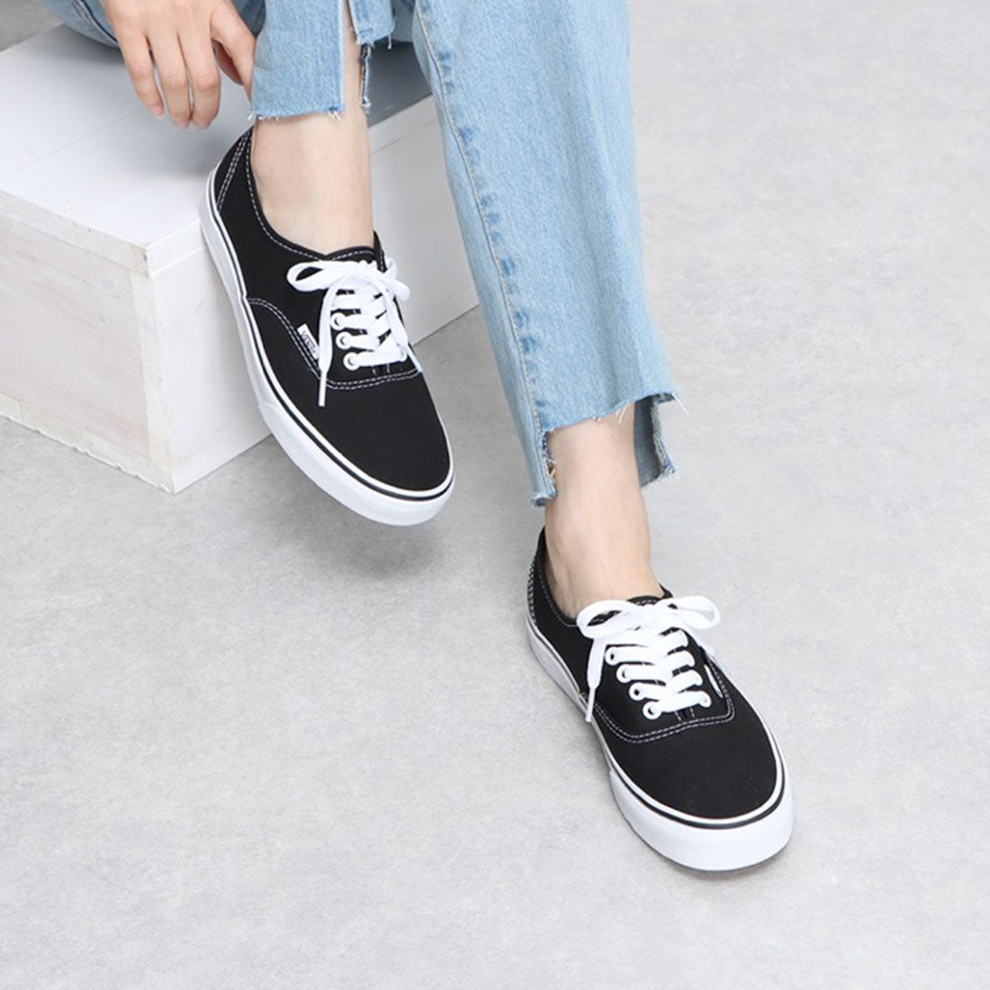 ヴァンズ VANS AUTHENTIC VN000EE3BLK／バンズ オーセンティック スニーカー USA企画
