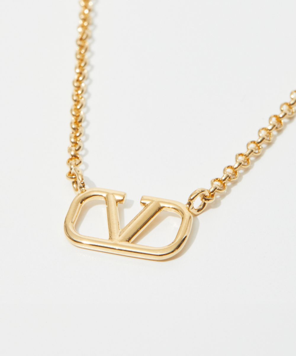 Valentino VALENTINO 5W2J0Q37MET Necklace VLOGO SIGNATURE Women's Accessories Garavani V Logo Signature Pendant NECKLACE CS4