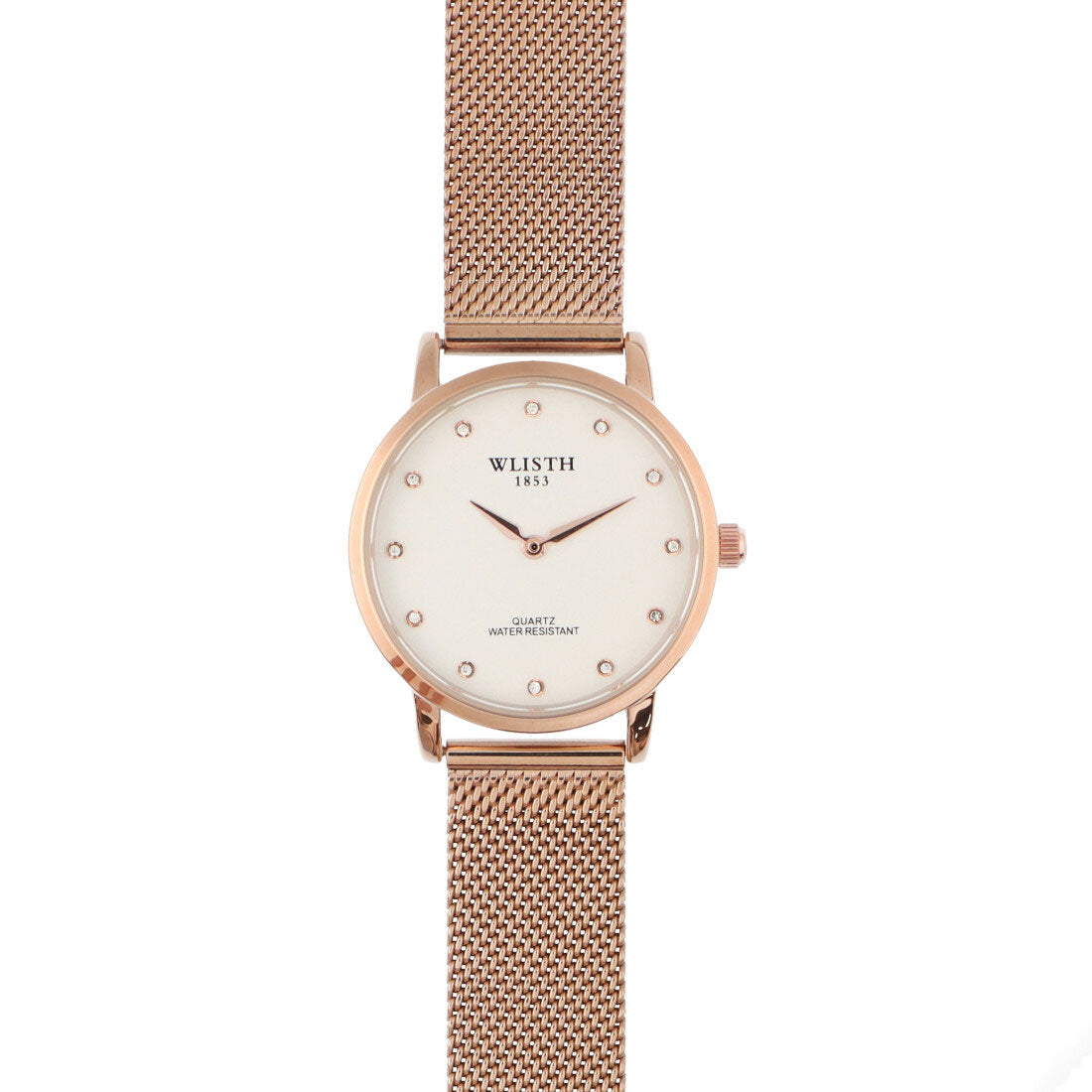VARIOUS STYLE Simple and elegant rhinestone index 2 hands Mesh belt Quartz Battery-powered WT-WSQ018-PPL