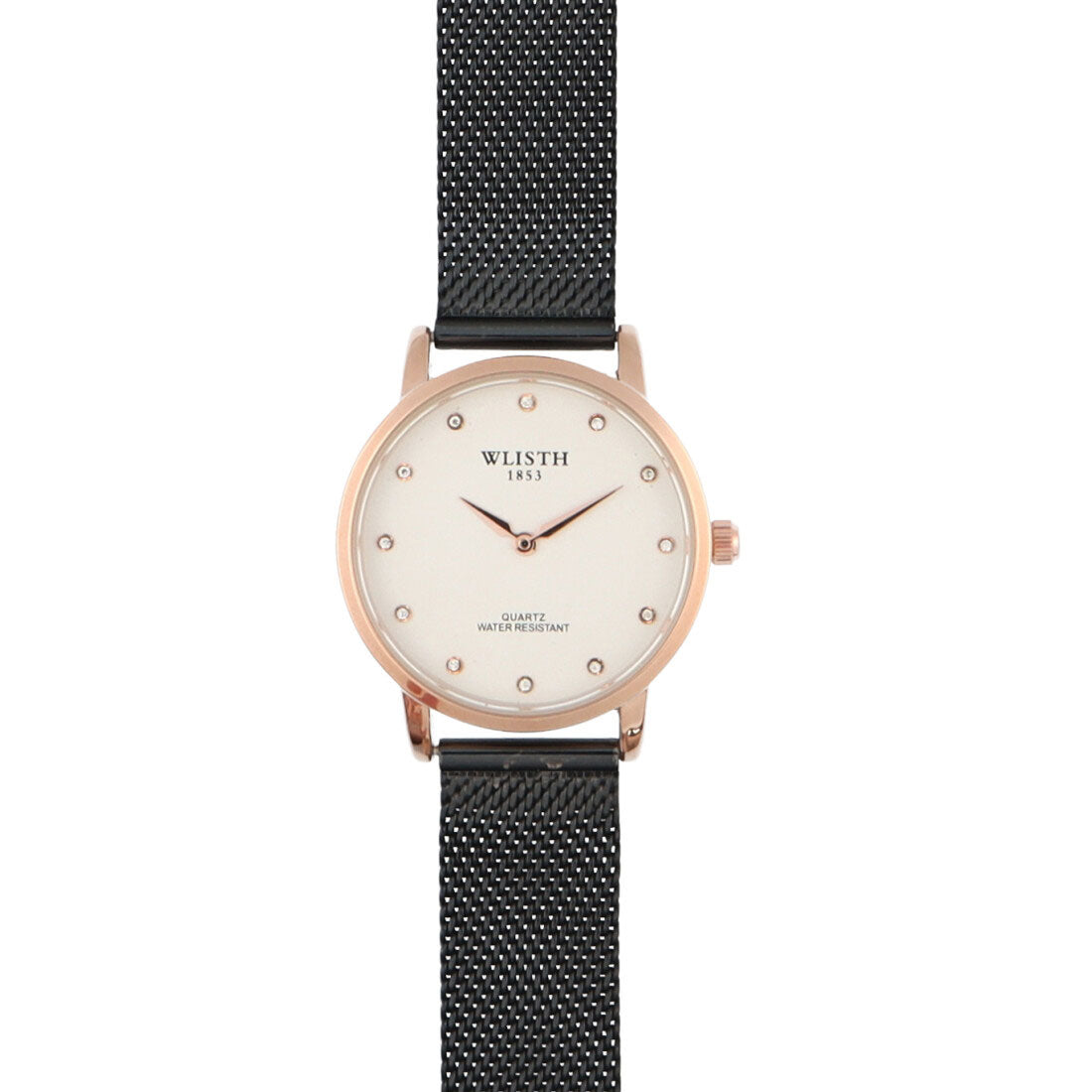 VARIOUS STYLE Simple and elegant rhinestone index 2 hands Mesh belt Quartz Battery-powered WT-WSQ018-PPL