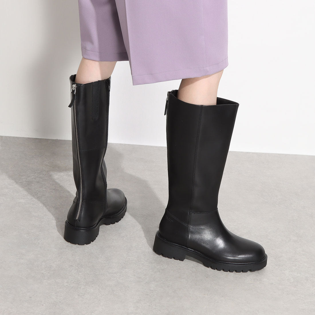 VAGABOND Round Toe Back Zip Long Boots