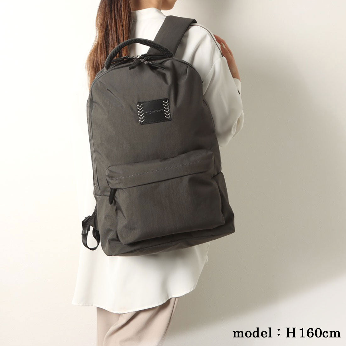 Veganview crinkle nylon backpack L size