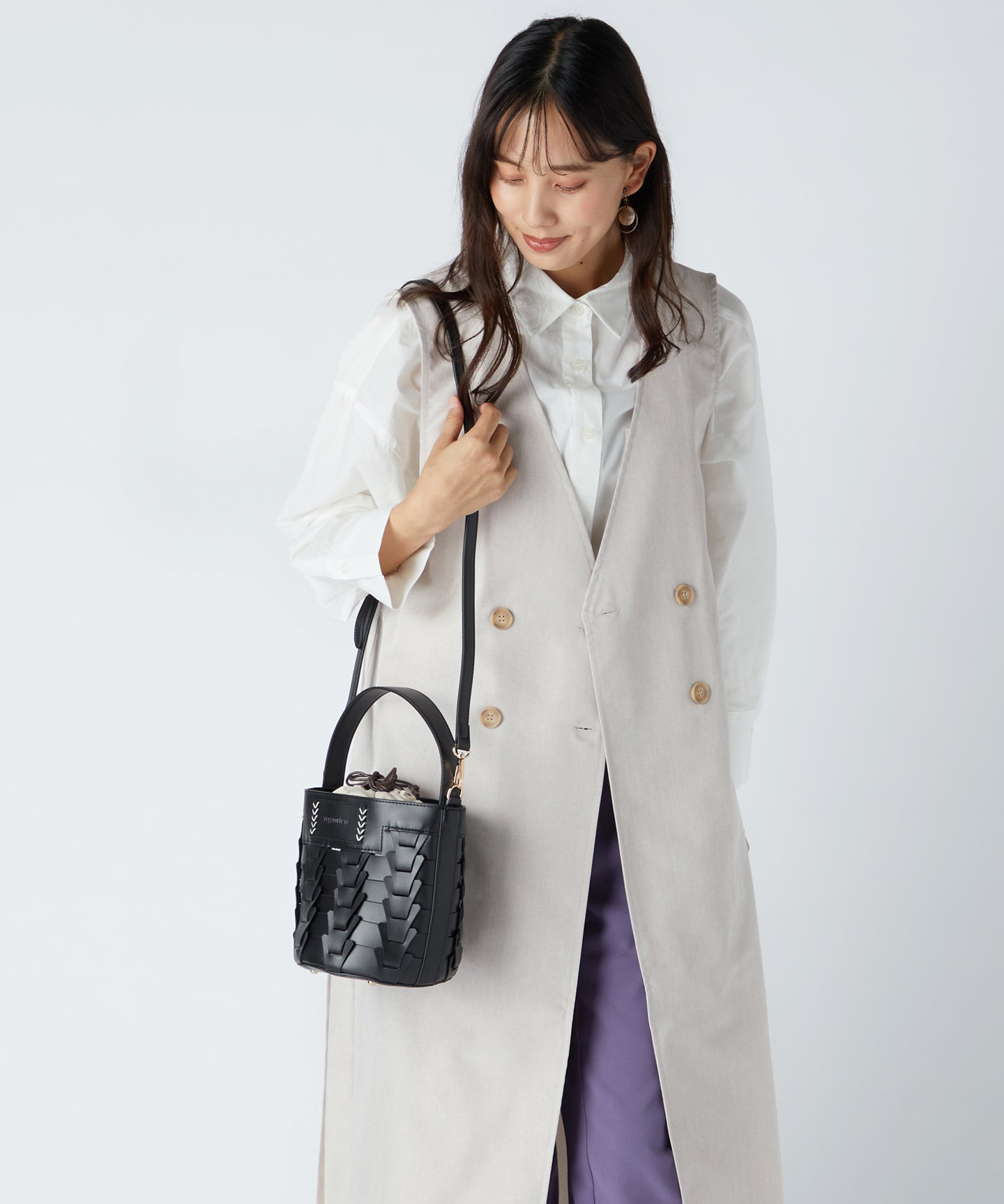 Veganview V Piece Mesh Bucket Bag
