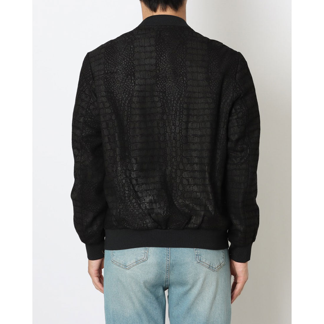 ベスジョーヤ VESGIOIA メンズラムレザージャケット クロコ柄 （ブラック） ブラック