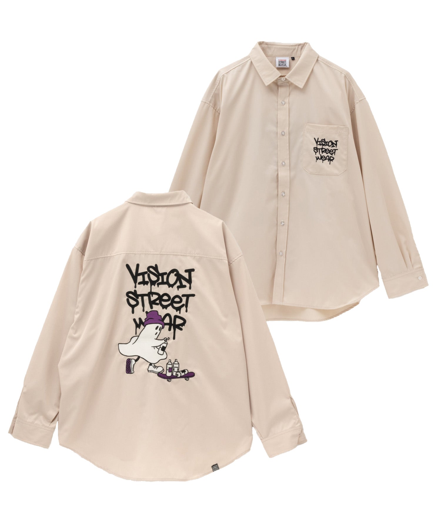 ヴィジョン ストリート ウェア VISION STREET WEAR ゴースト刺繍シャツ