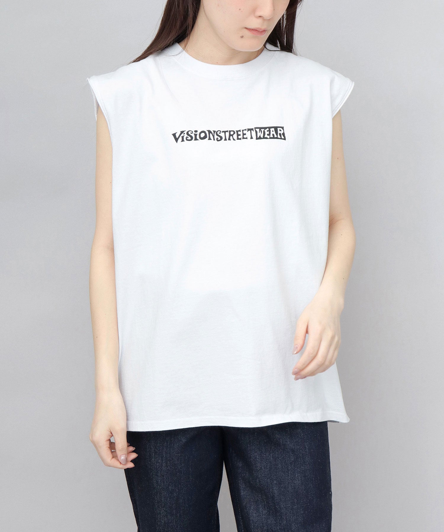 ヴィジョン ストリート ウェア VISION STREET WEAR ビッグシルエット ヴィンテージロゴ ノースリーブTシャツ （ブラック） ブラック