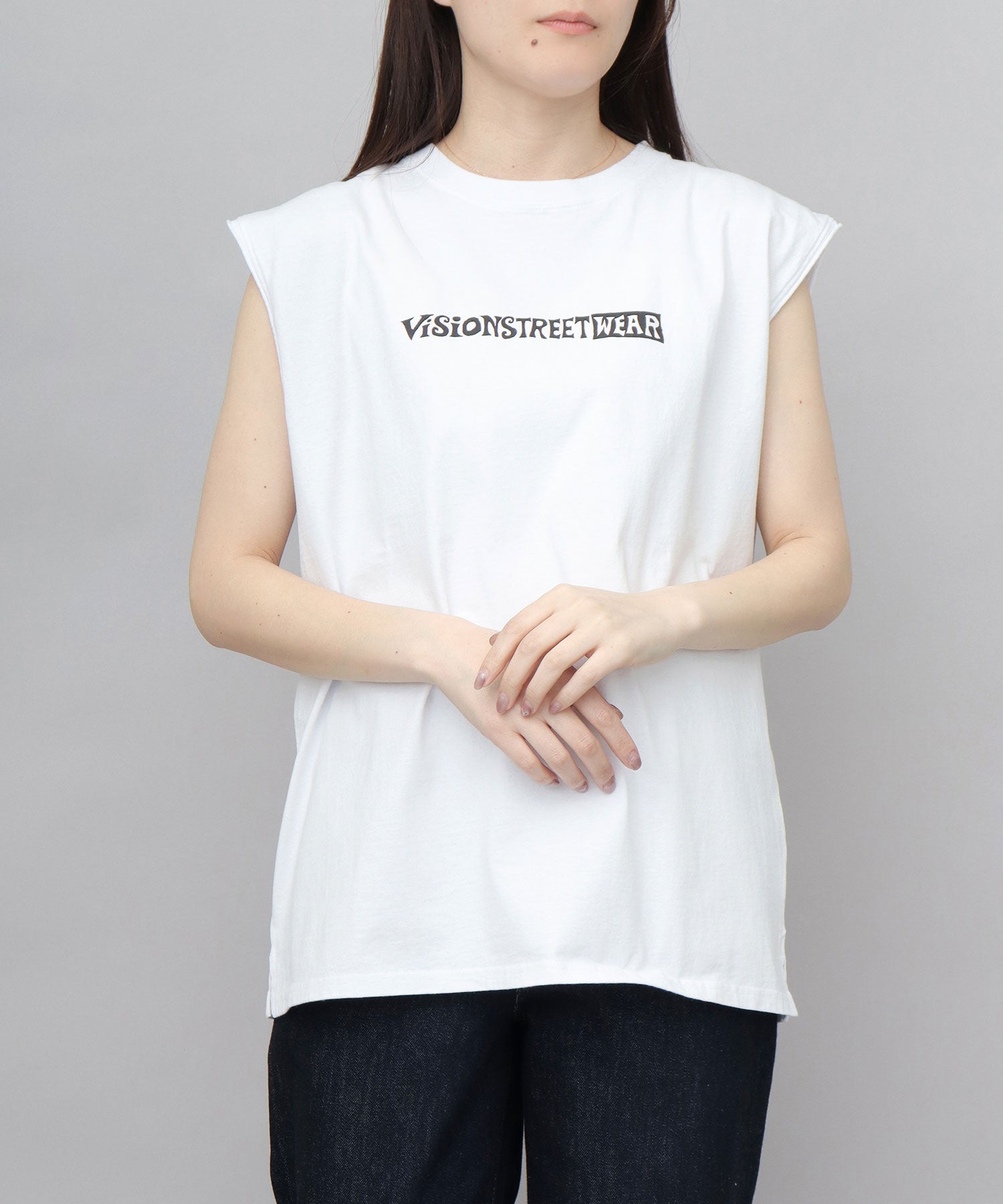 ヴィジョン ストリート ウェア VISION STREET WEAR ビッグシルエット ヴィンテージロゴ ノースリーブTシャツ （ブラック） ブラック