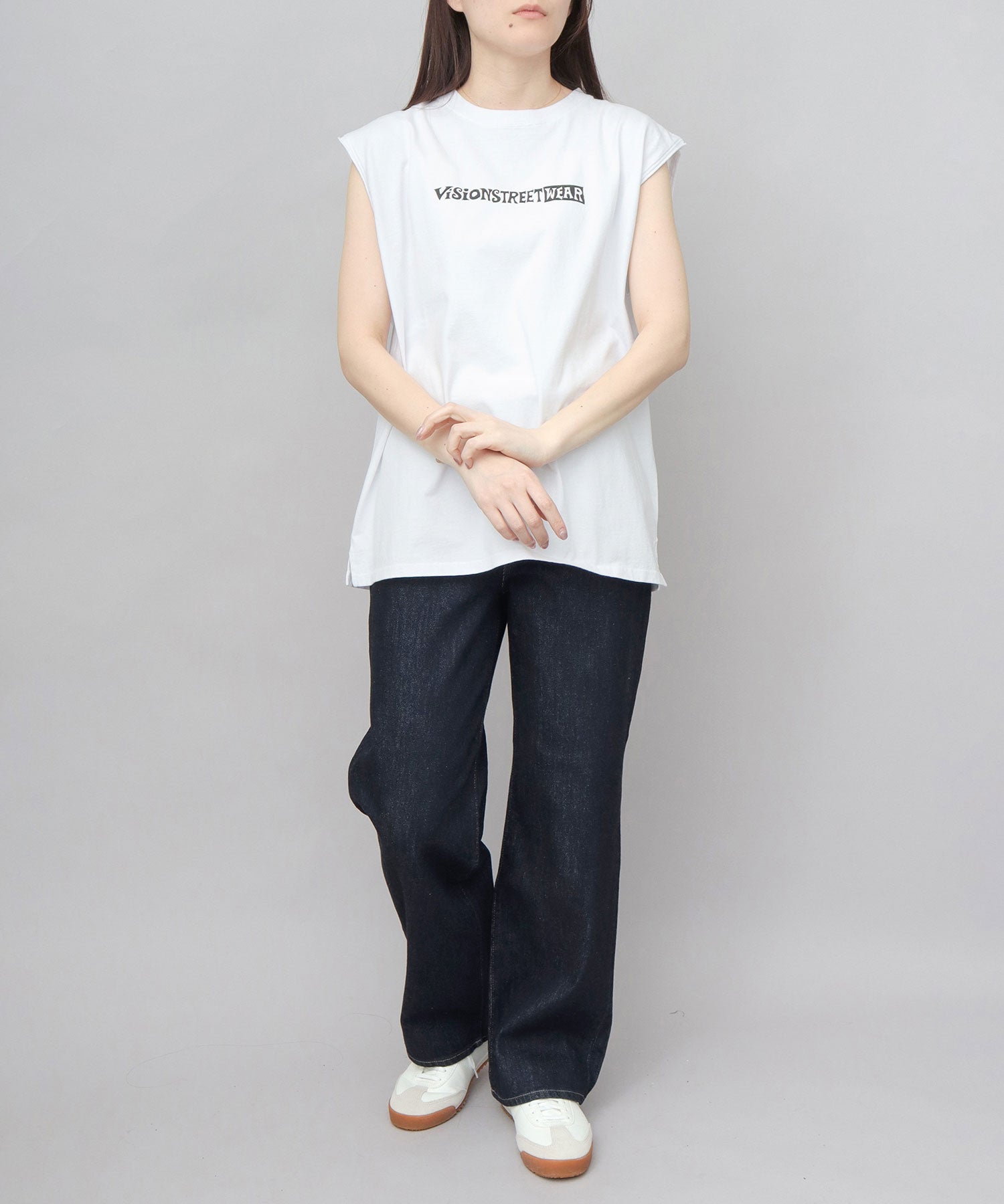 ヴィジョン ストリート ウェア VISION STREET WEAR ビッグシルエット ヴィンテージロゴ ノースリーブTシャツ （ブラック） ブラック