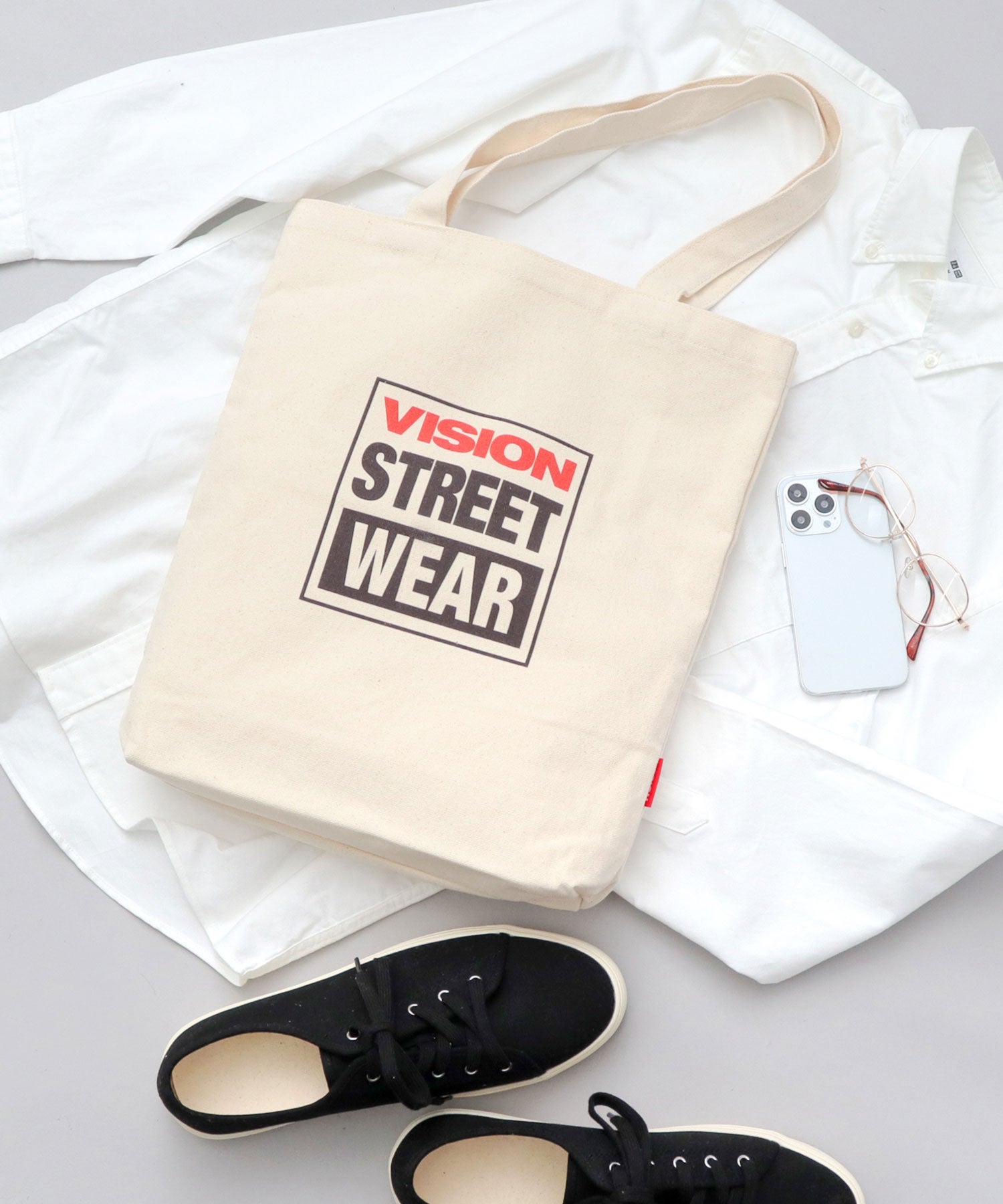 ヴィジョン ストリート ウェア VISION STREET WEAR ヴィジョンストリートウェア キャンバス トートバッグ 縦型 通勤 通学 ショッピン