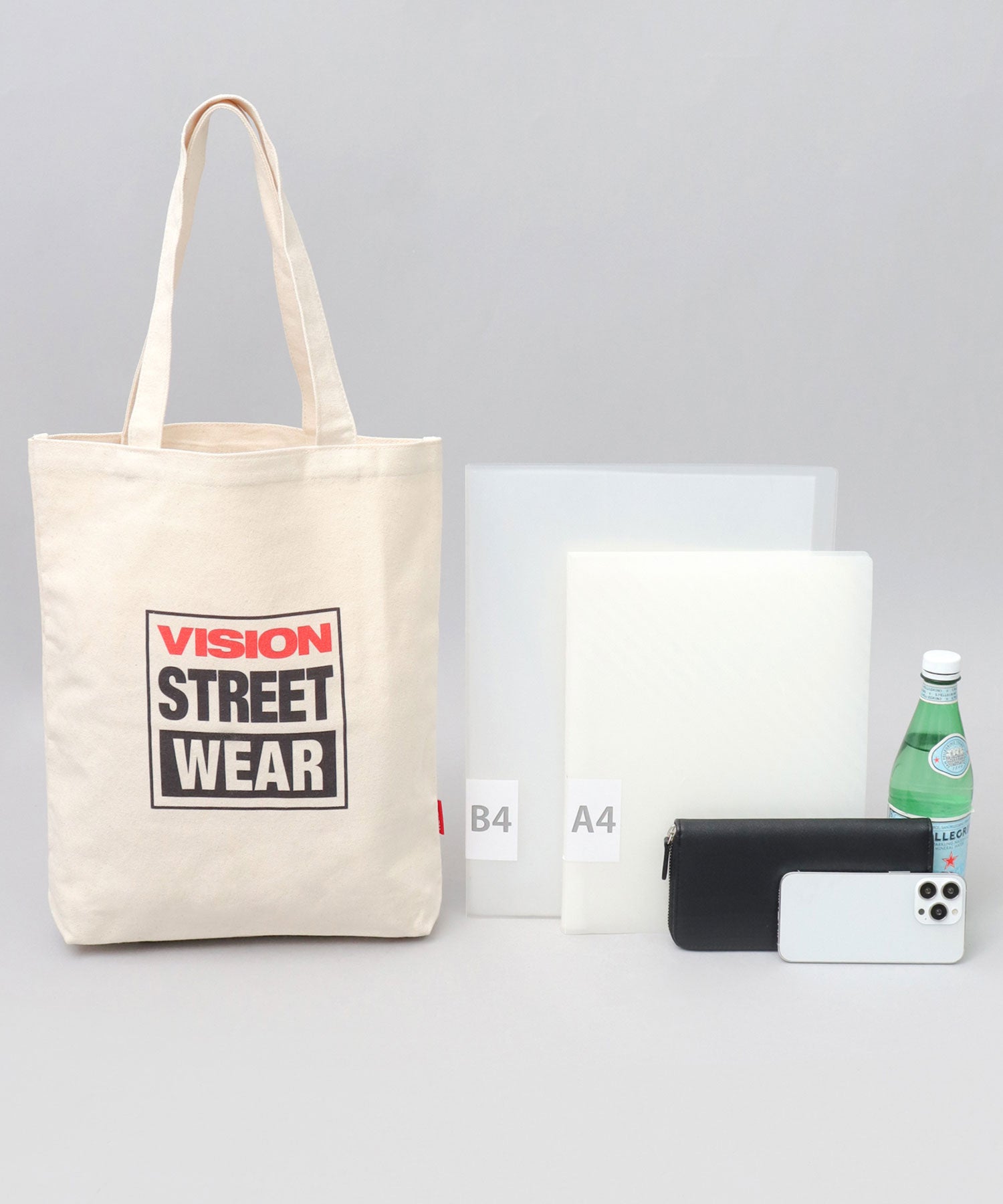 ヴィジョン ストリート ウェア VISION STREET WEAR ヴィジョンストリートウェア キャンバス トートバッグ 縦型 通勤 通学 ショッピン