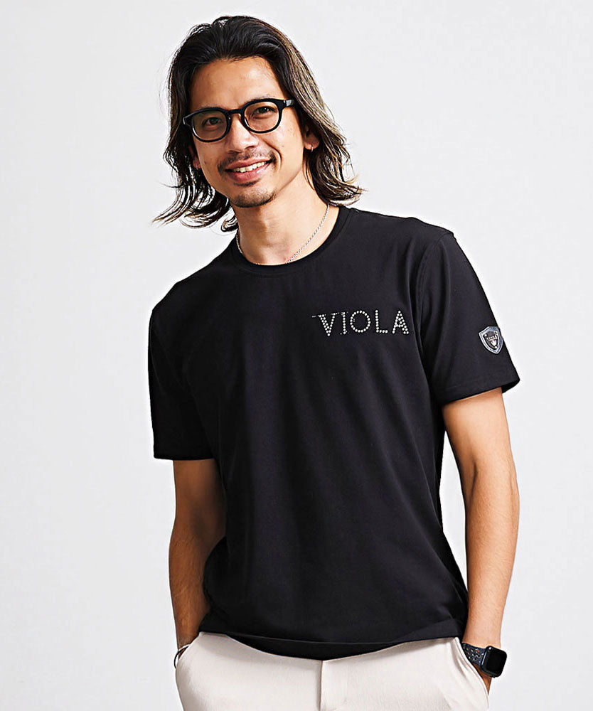 ヴィオラ VIOLA VIOLA P.T入りクルー半袖Tシャツ （3-3(BLACK/ブラック)） 3-3(BLACK/ブラック)