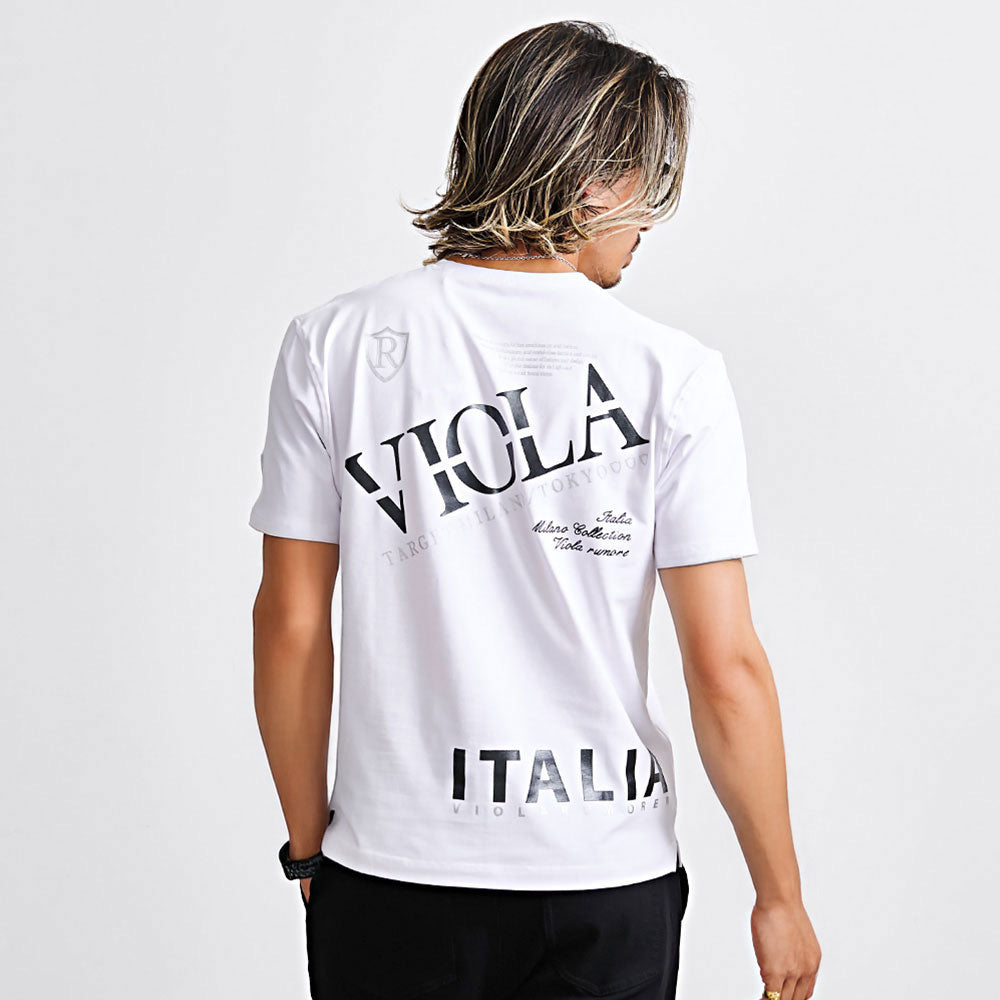ヴィオラ VIOLA VIOLA P.T入りクルー半袖Tシャツ （3-3(BLACK/ブラック)） 3-3(BLACK/ブラック)