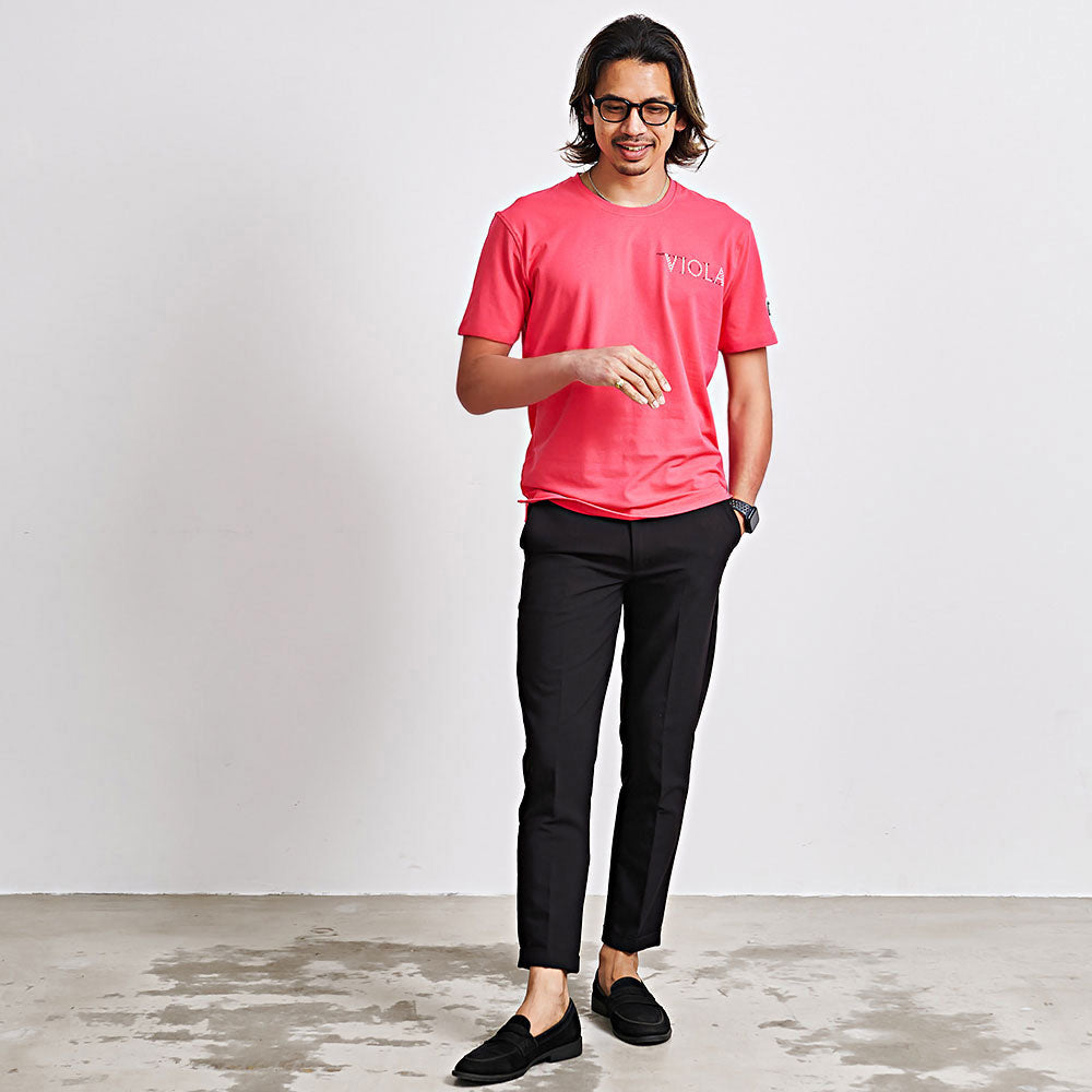 ヴィオラ VIOLA VIOLA P.T入りクルー半袖Tシャツ （3-3(BLACK/ブラック)） 3-3(BLACK/ブラック)