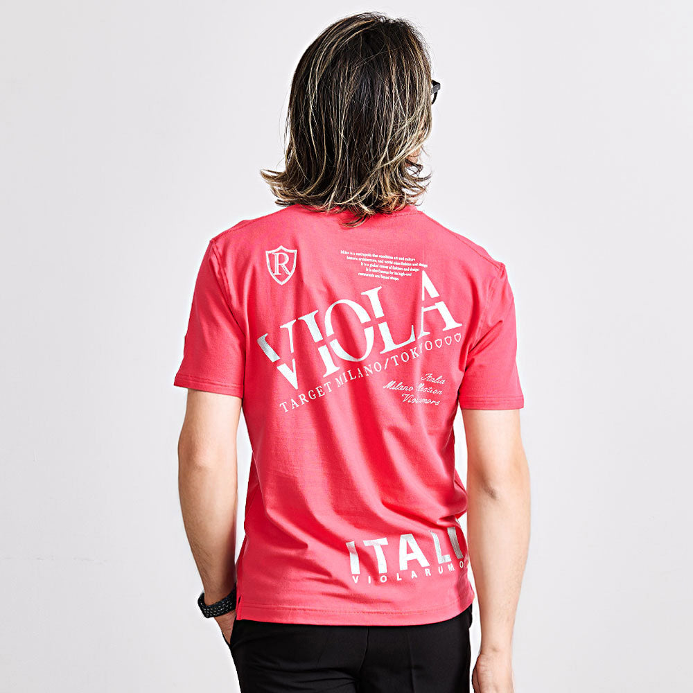 ヴィオラ VIOLA VIOLA P.T入りクルー半袖Tシャツ （3-3(BLACK/ブラック)） 3-3(BLACK/ブラック)