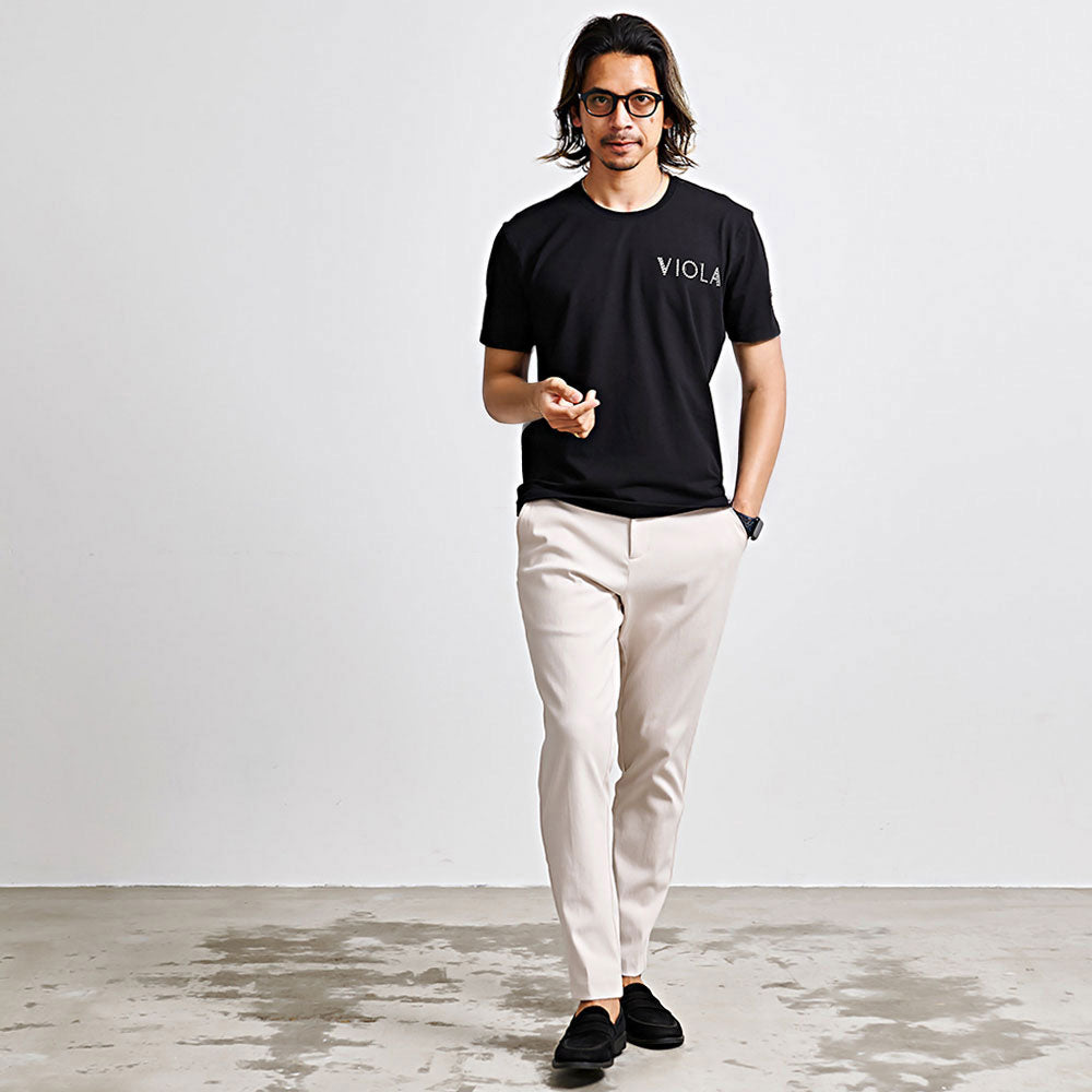 ヴィオラ VIOLA VIOLA P.T入りクルー半袖Tシャツ （3-3(BLACK/ブラック)） 3-3(BLACK/ブラック)