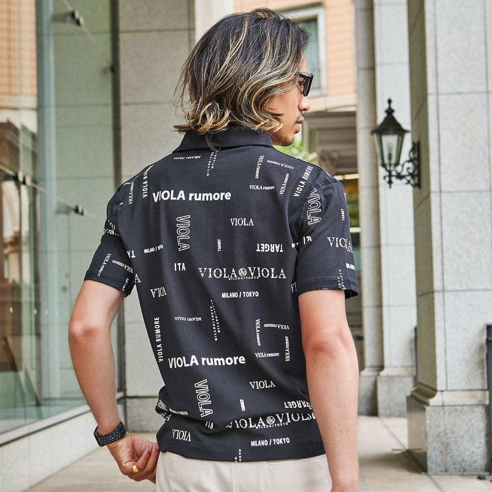 ヴィオラ VIOLA VIOLA 総柄半袖ポロ （3-3(BLACK/ブラック)） 3-3(BLACK/ブラック)