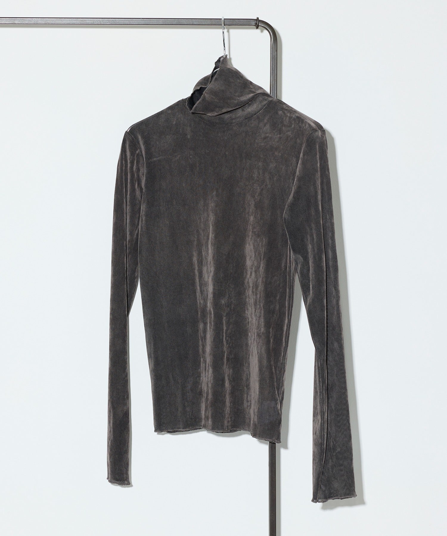 vieux by MAISON BREEZE シアー ベロア タートルネック トップス 長袖 秋 冬 無地 Sheer velour turtle neck （ライトグレー） ライトグレー