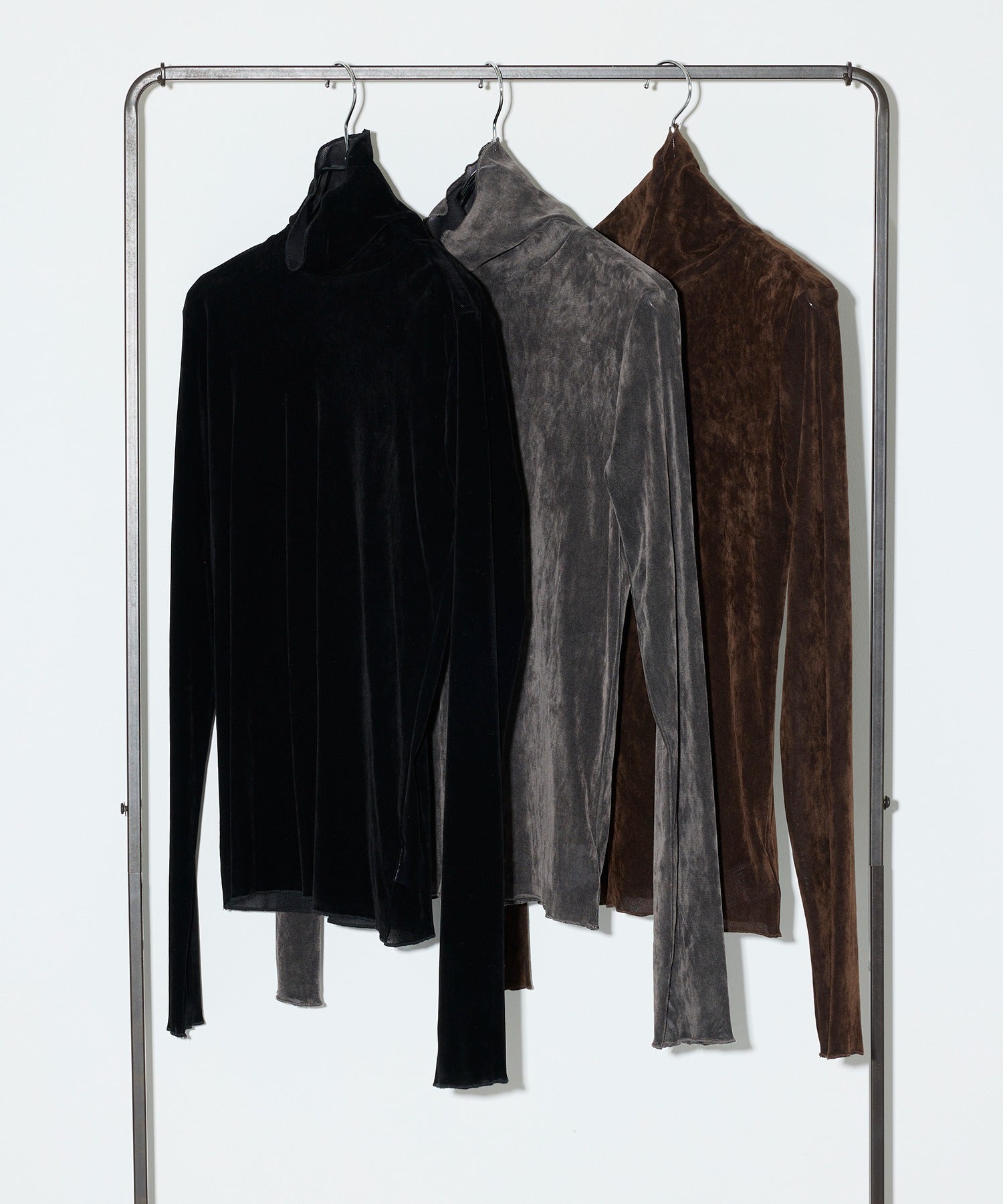 vieux by MAISON BREEZE シアー ベロア タートルネック トップス 長袖 秋 冬 無地 Sheer velour turtle neck （ライトグレー） ライトグレー
