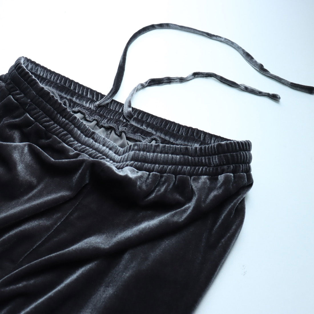 vieux by MAISON BREEZE イージーパンツ ベロア パンツ ウエスト紐 無地 ベロアパンツ Easy velour pants （ライトベージュ） ライトベージュ