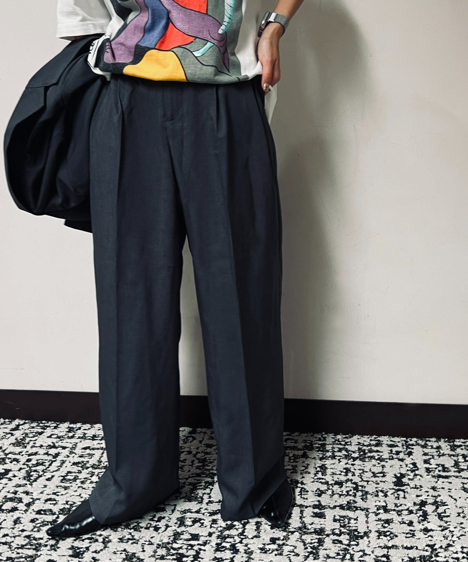 ヴィユー バイメゾンブリーズ vieux by MAISON BREEZE Center press pants #1 （グレー） グレー