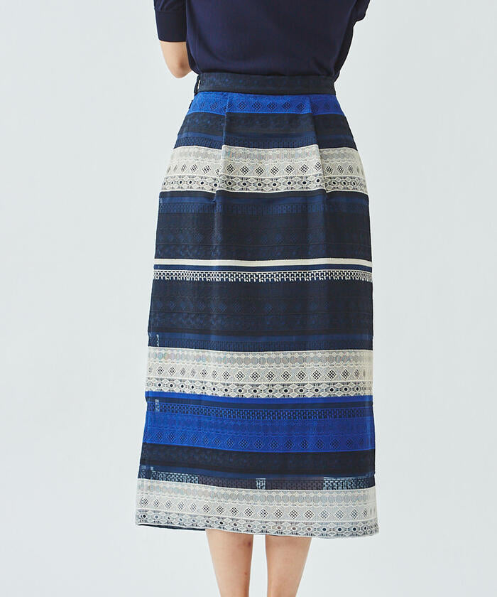 Viaggio Blu 【Viaggio Blu】 Border Lace Skirt
