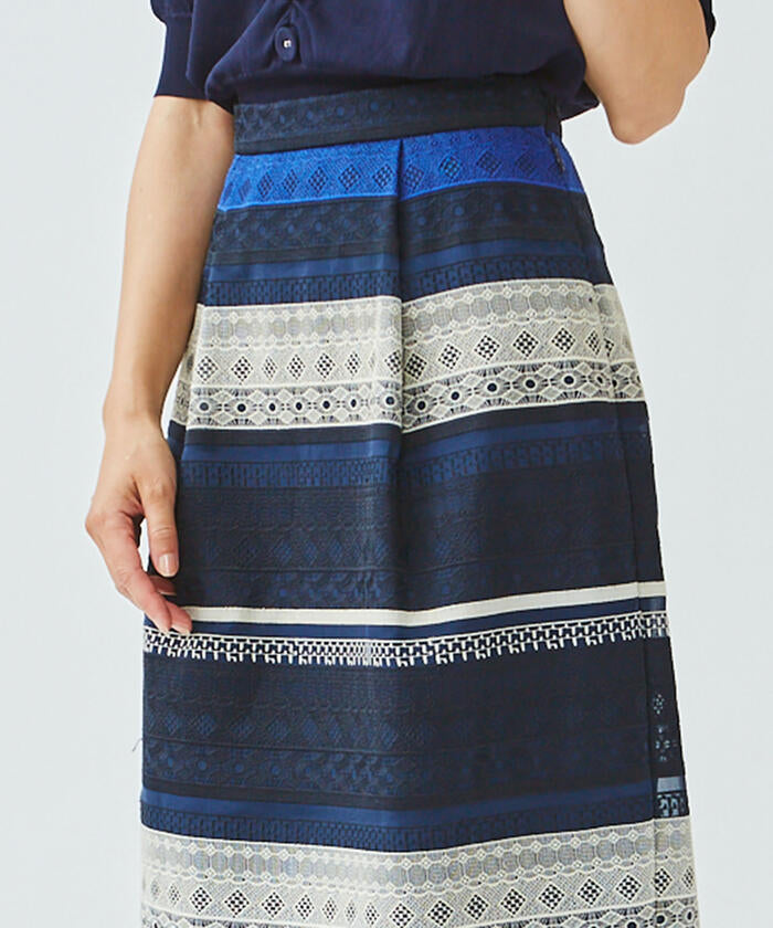 Viaggio Blu 【Viaggio Blu】 Border Lace Skirt