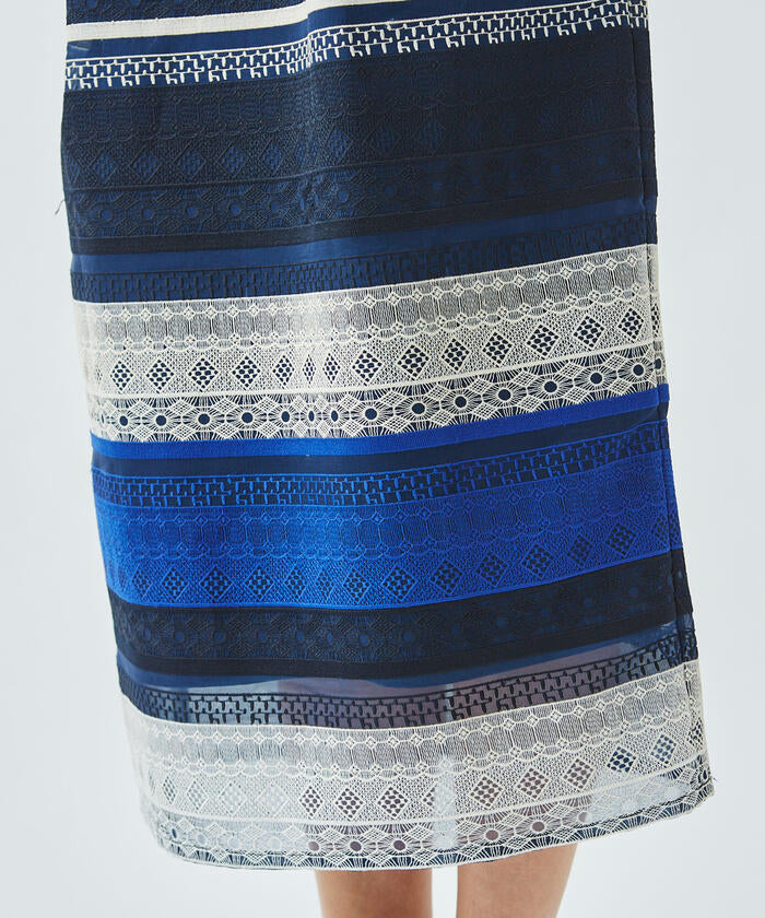 Viaggio Blu 【Viaggio Blu】 Border Lace Skirt