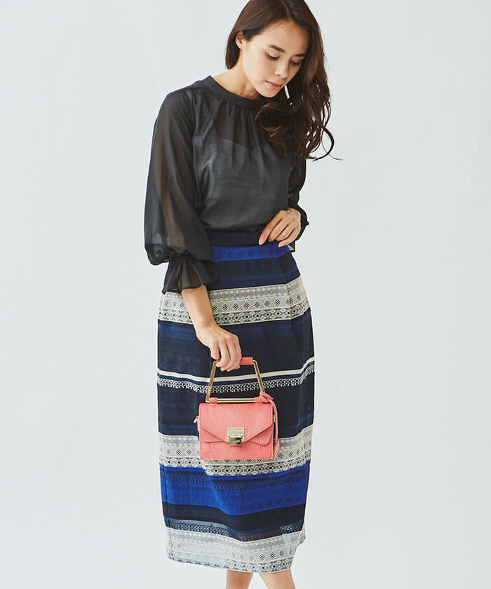 Viaggio Blu 【Viaggio Blu】 Border Lace Skirt