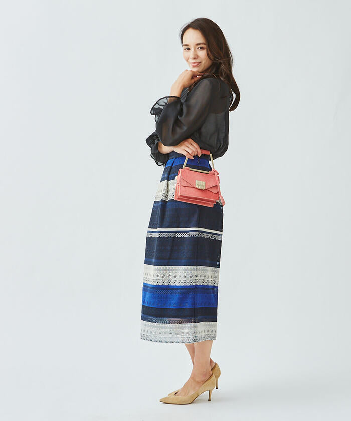Viaggio Blu 【Viaggio Blu】 Border Lace Skirt