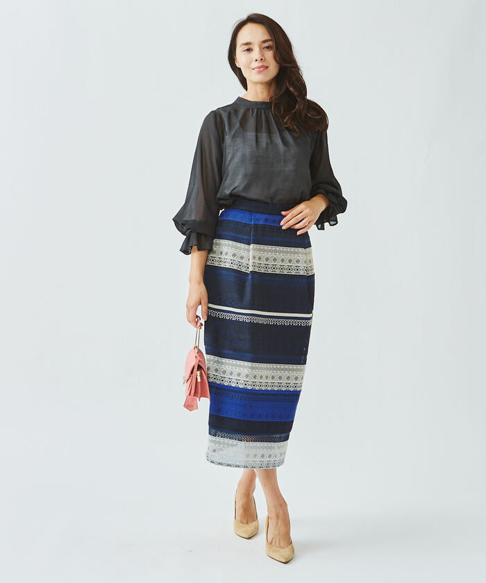 Viaggio Blu 【Viaggio Blu】 Border Lace Skirt