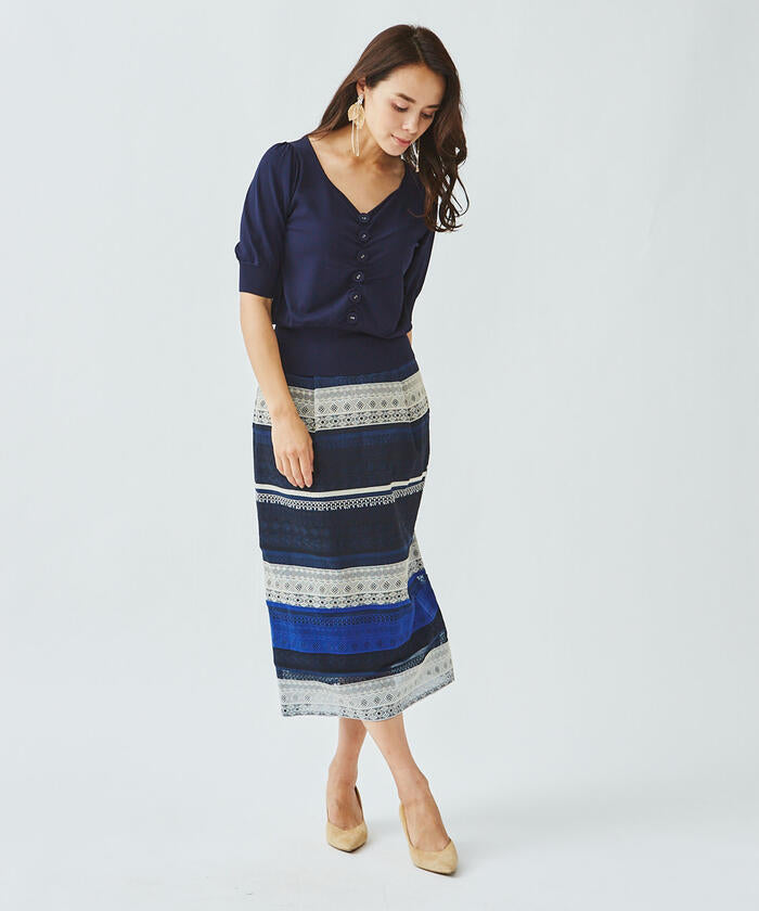 Viaggio Blu 【Viaggio Blu】 Border Lace Skirt