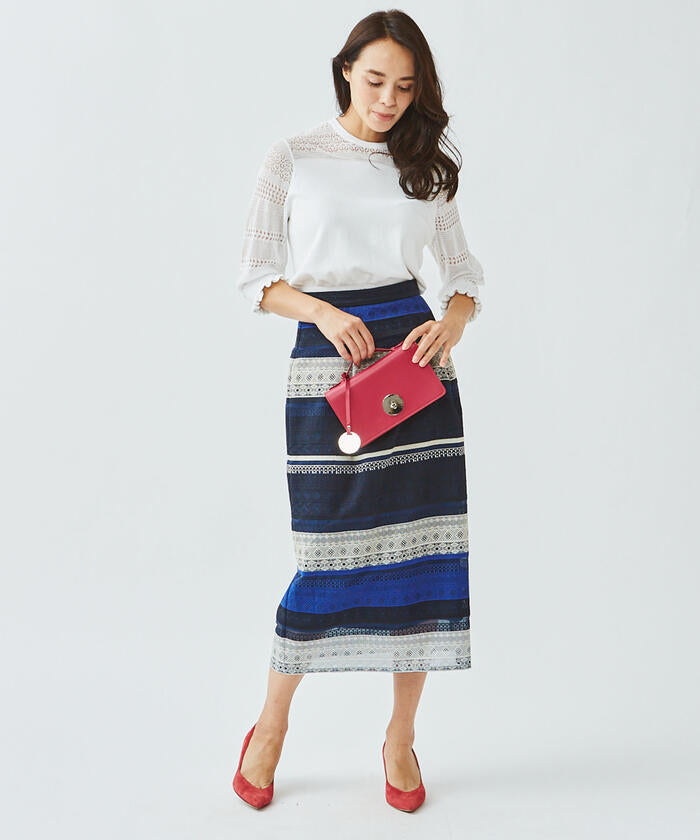 Viaggio Blu 【Viaggio Blu】 Border Lace Skirt