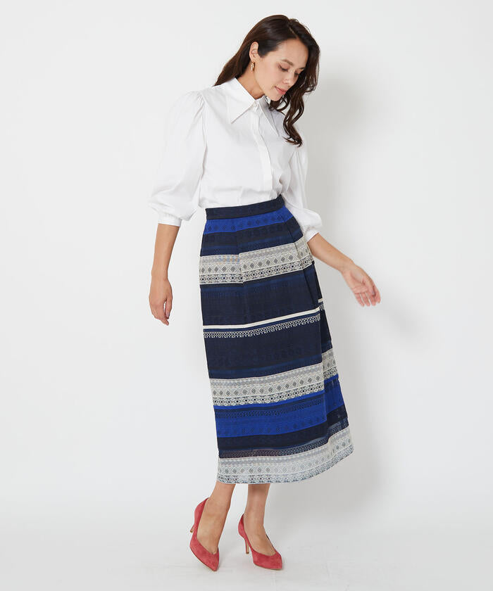 Viaggio Blu 【Viaggio Blu】 Border Lace Skirt