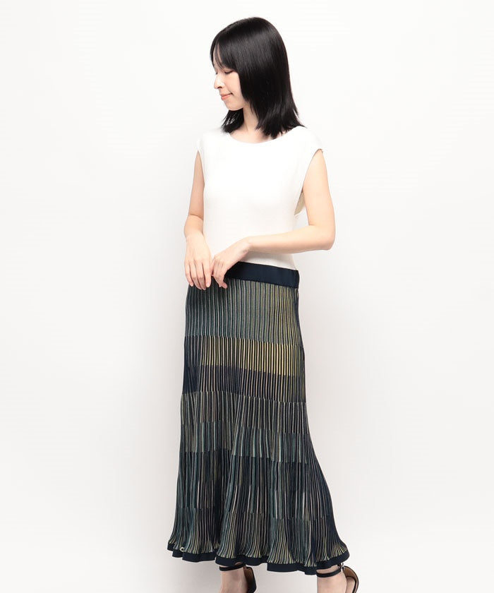 Viaggio Blu 【Plus Size】【Viaggio Blu Plus】Multi-Stripe Knit Dress