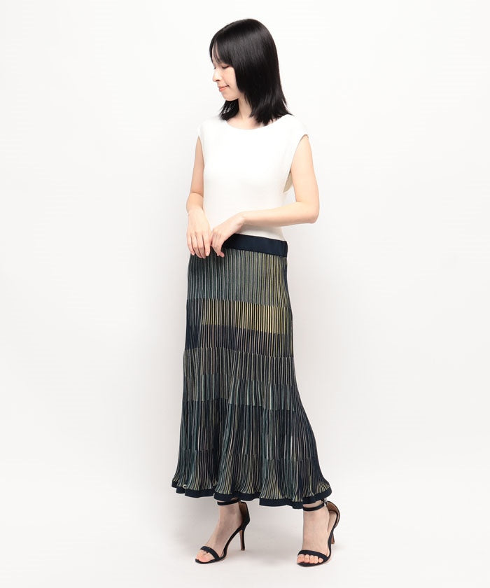 Viaggio Blu 【Plus Size】【Viaggio Blu Plus】Multi-Stripe Knit Dress