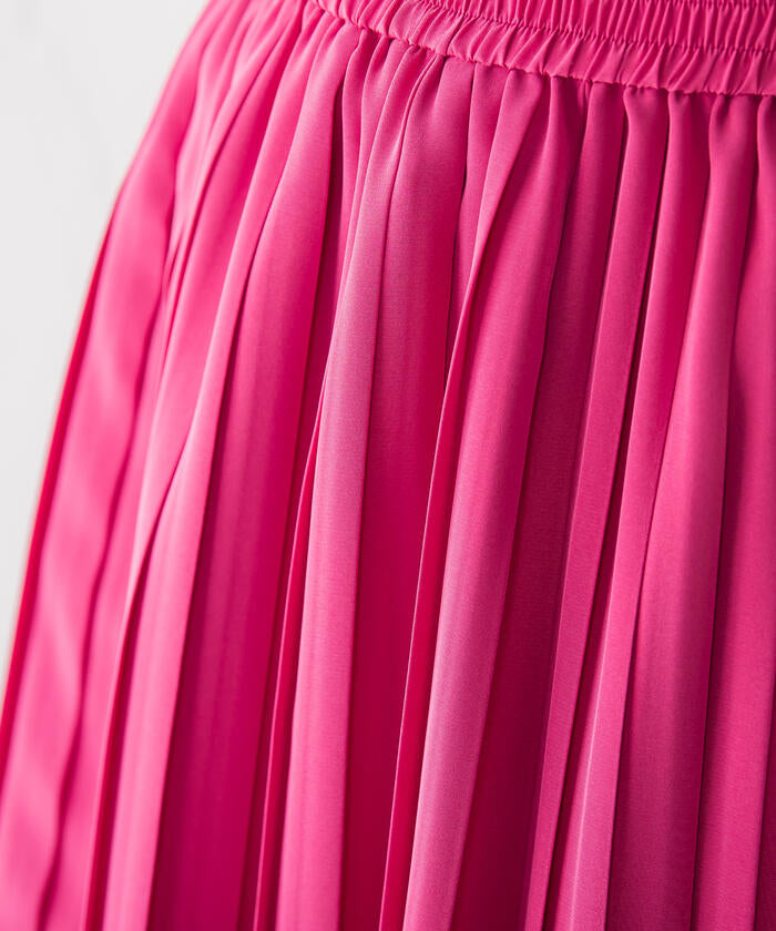 Viaggio Blu 【Viaggio Blu】 Floral Stretch Deshin Pleated Skirt