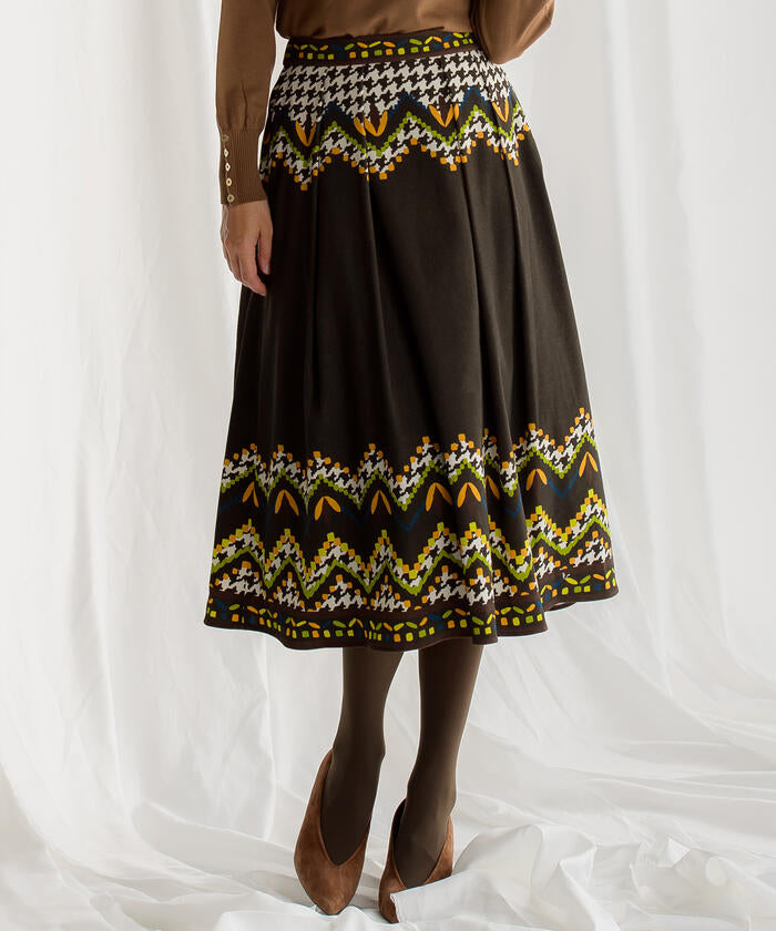 Viaggio Blu 【Viaggio Blu】Chidori Print Skirt