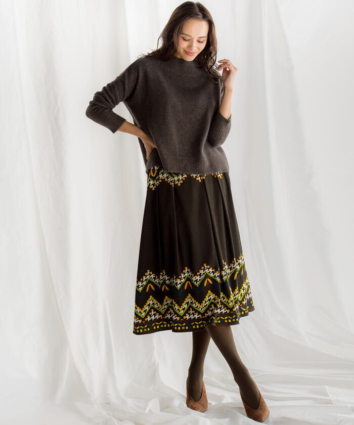 Viaggio Blu 【Viaggio Blu】Chidori Print Skirt
