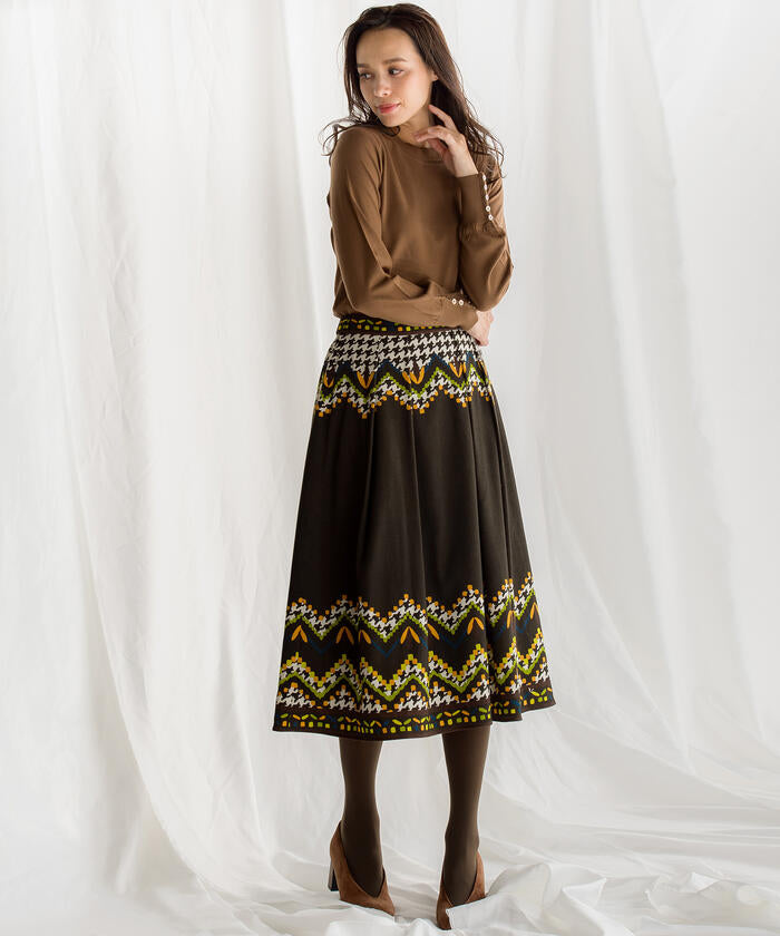 Viaggio Blu 【Viaggio Blu】Chidori Print Skirt