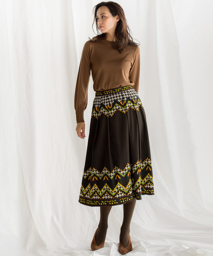 Viaggio Blu 【Viaggio Blu】Chidori Print Skirt