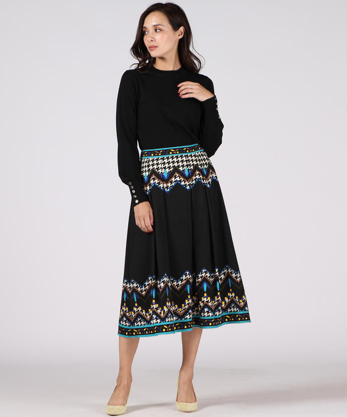 Viaggio Blu 【Viaggio Blu】Chidori Print Skirt