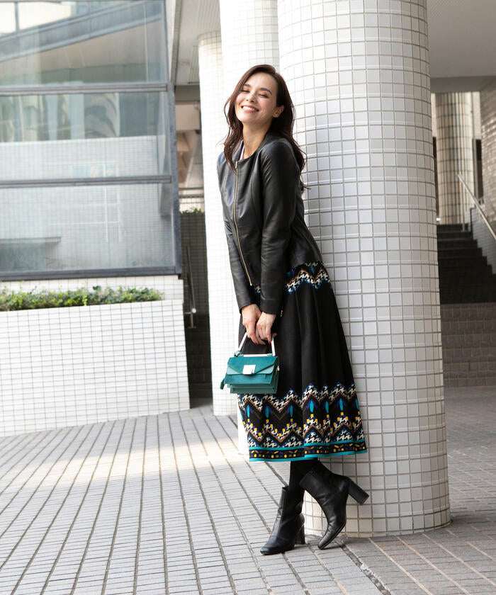 Viaggio Blu 【Viaggio Blu】Chidori Print Skirt